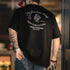 Vintage Indian print T-shirt in black cotton with loose fit, showcasing summer streetwear style.